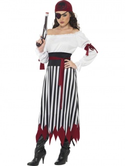 Kostým Pirátka s pruhovanou sukní