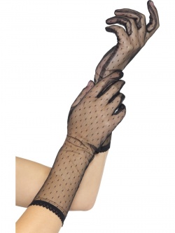 Elegantní černé krajkové rukavičky