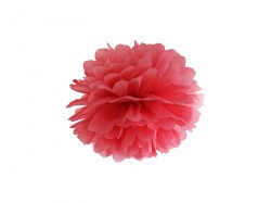 Papírová koule pom pom - červená