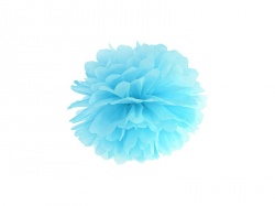 Papírová koule pom pom - modrá